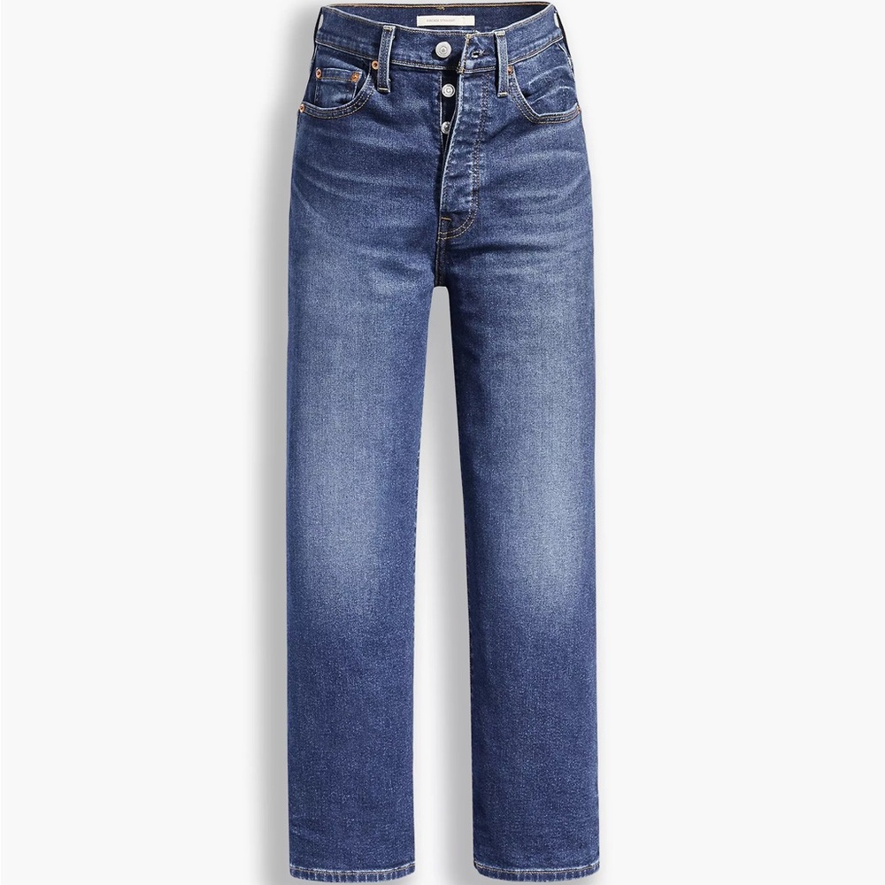 Levi’s Ribcage Straight Ankle Jeans Blue High Rise Denim
